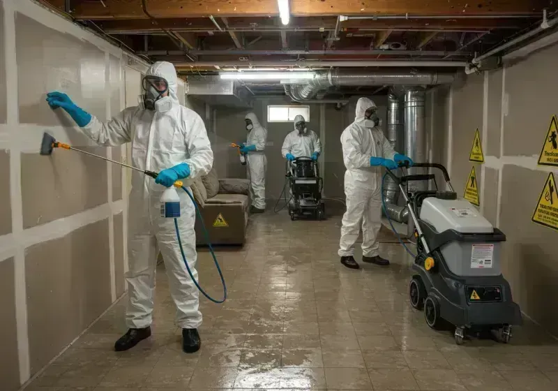 Basement Moisture Removal and Structural Drying process in Gillespie County, TX